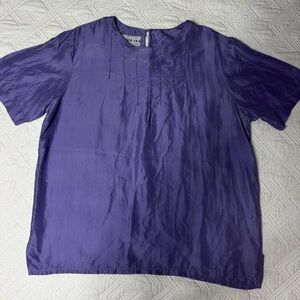 Vintage Bedford Fair Lavender Silk Top - Size Large